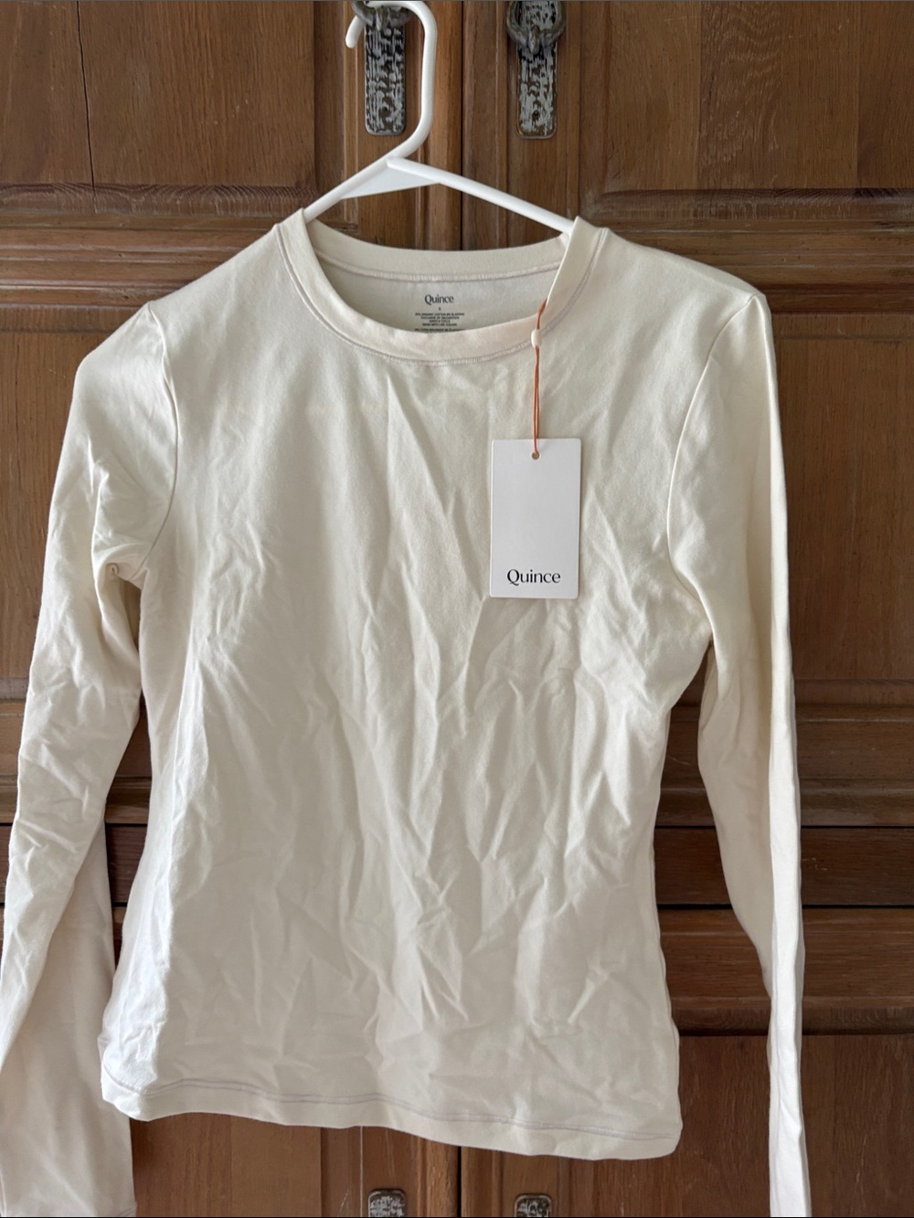 Quince Women's Long-Sleeve Crewneck Tee - Cream